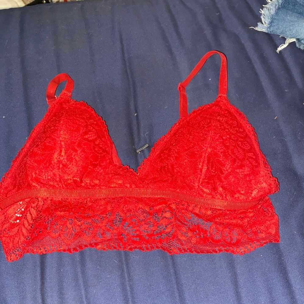 womens red bralette size medium